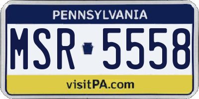 PA license plate MSR5558
