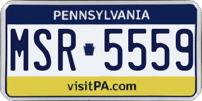 PA license plate MSR5559