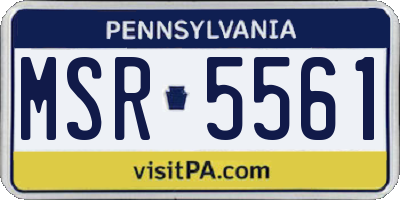 PA license plate MSR5561