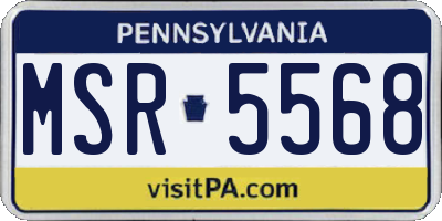 PA license plate MSR5568