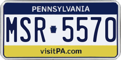 PA license plate MSR5570