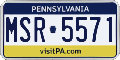 PA license plate MSR5571