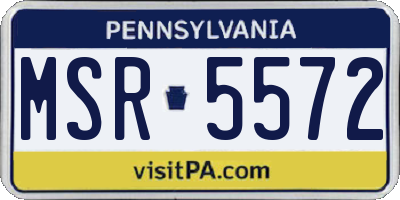 PA license plate MSR5572
