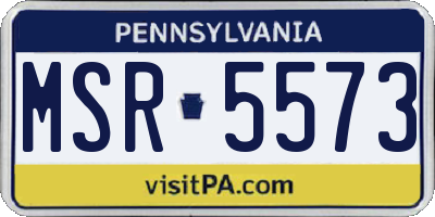 PA license plate MSR5573