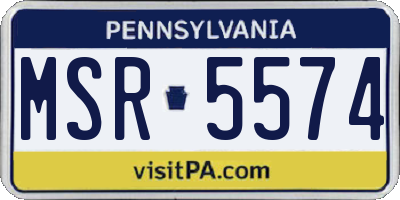PA license plate MSR5574