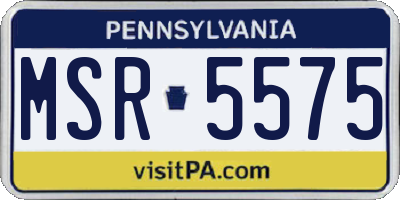 PA license plate MSR5575
