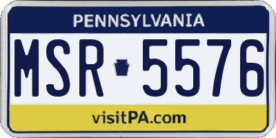 PA license plate MSR5576