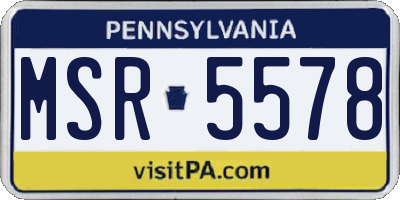 PA license plate MSR5578