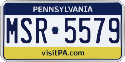 PA license plate MSR5579