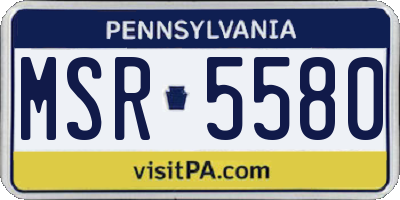 PA license plate MSR5580