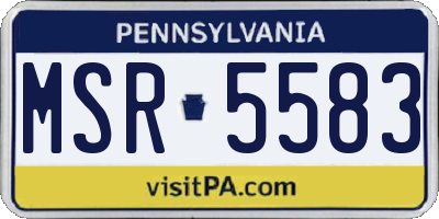PA license plate MSR5583
