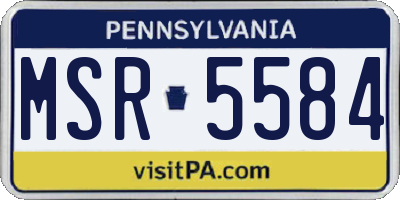 PA license plate MSR5584