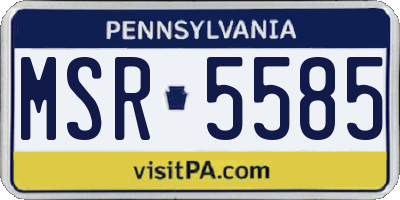 PA license plate MSR5585
