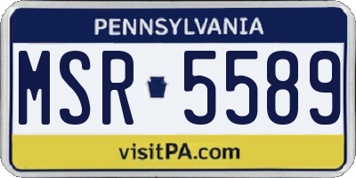 PA license plate MSR5589