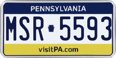 PA license plate MSR5593