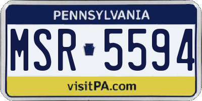 PA license plate MSR5594