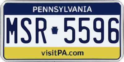 PA license plate MSR5596