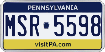 PA license plate MSR5598