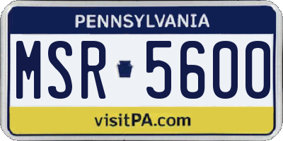 PA license plate MSR5600