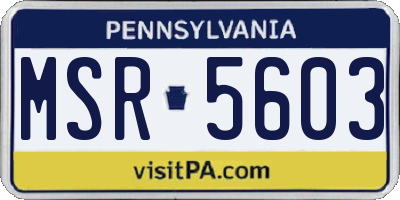 PA license plate MSR5603