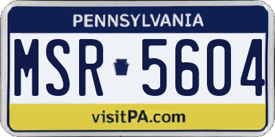 PA license plate MSR5604