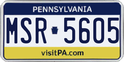 PA license plate MSR5605