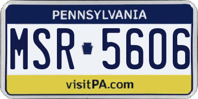 PA license plate MSR5606