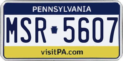 PA license plate MSR5607