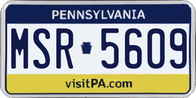 PA license plate MSR5609