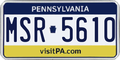 PA license plate MSR5610