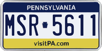 PA license plate MSR5611