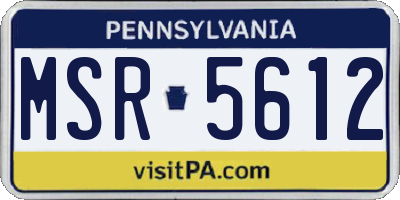 PA license plate MSR5612