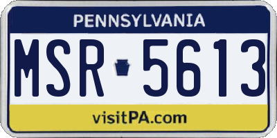 PA license plate MSR5613