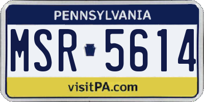 PA license plate MSR5614