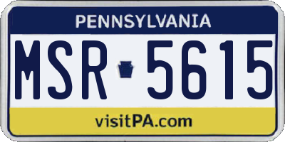 PA license plate MSR5615