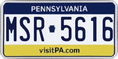 PA license plate MSR5616