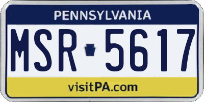 PA license plate MSR5617