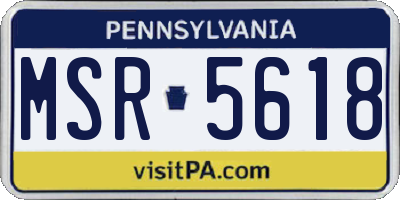 PA license plate MSR5618