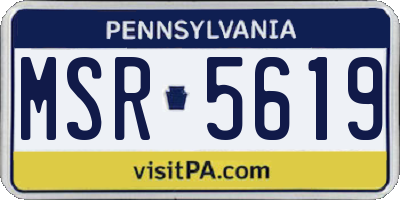 PA license plate MSR5619