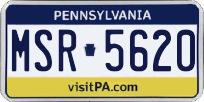PA license plate MSR5620