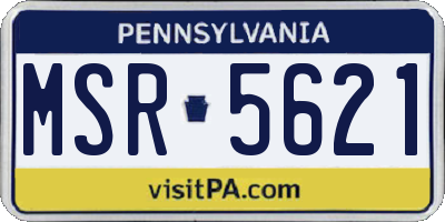 PA license plate MSR5621