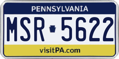 PA license plate MSR5622