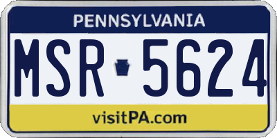 PA license plate MSR5624