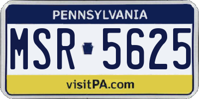 PA license plate MSR5625