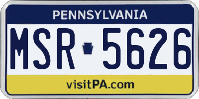 PA license plate MSR5626