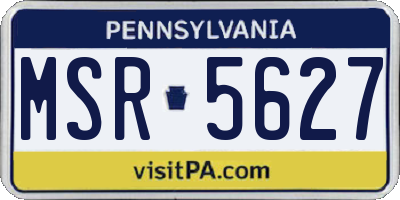 PA license plate MSR5627