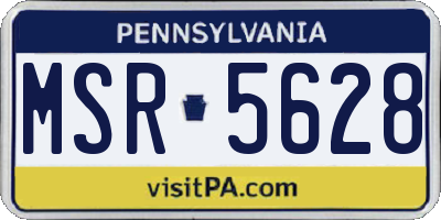 PA license plate MSR5628