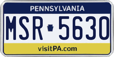 PA license plate MSR5630