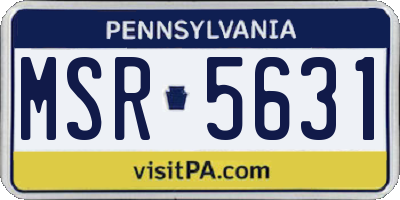 PA license plate MSR5631