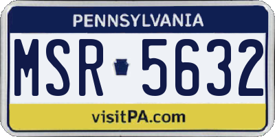 PA license plate MSR5632